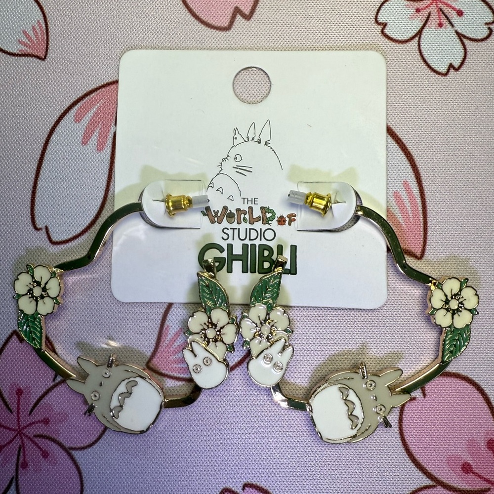 Studio Ghibli Totoro Floral Earrings